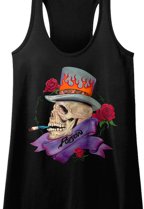 Ladies Smoking Skull Poison Racerback Tank Top