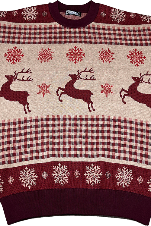 Snowflakes & Reindeer Knitted Christmas Sweater
