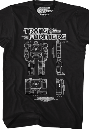 Soundwave Action Figure Patent Transformers T-Shirt