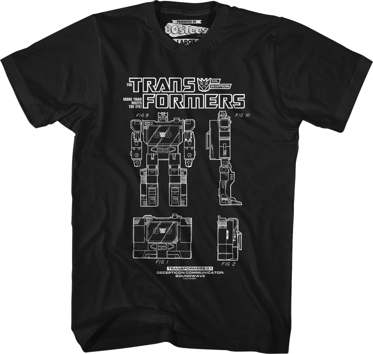Soundwave Action Figure Patent Transformers T-Shirt