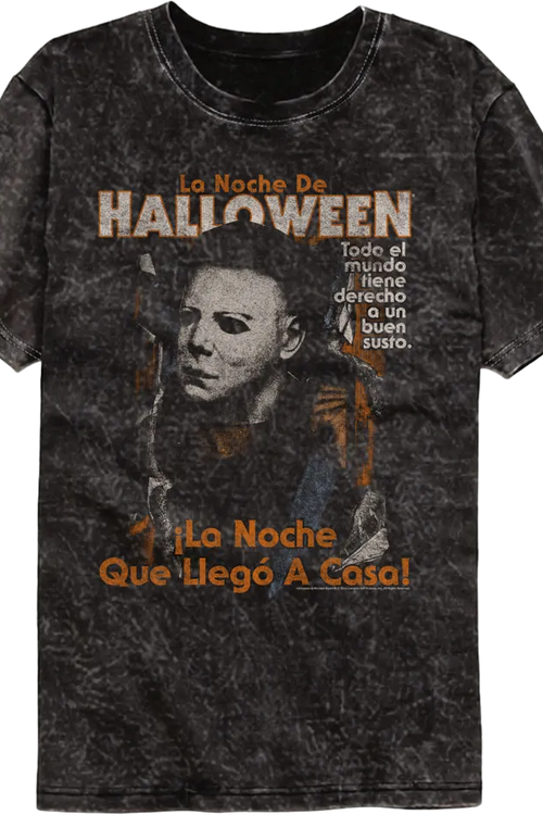Spanish Poster Halloween Mineral Wash T-Shirt