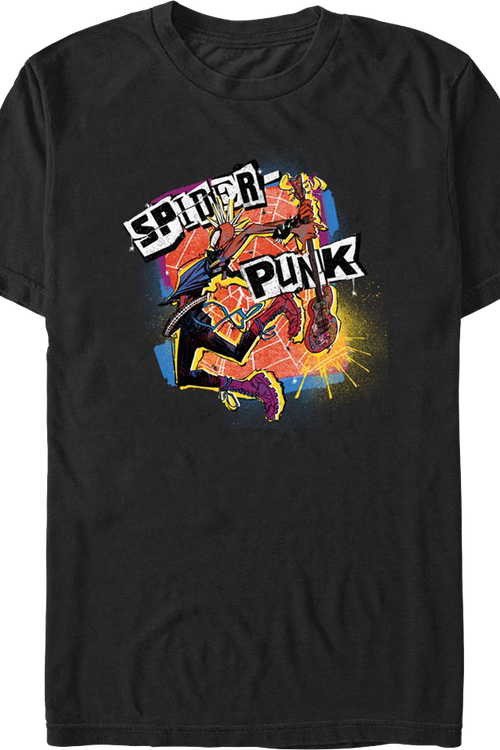 Spider-Punk Guitar Marvel Comics T-Shirt