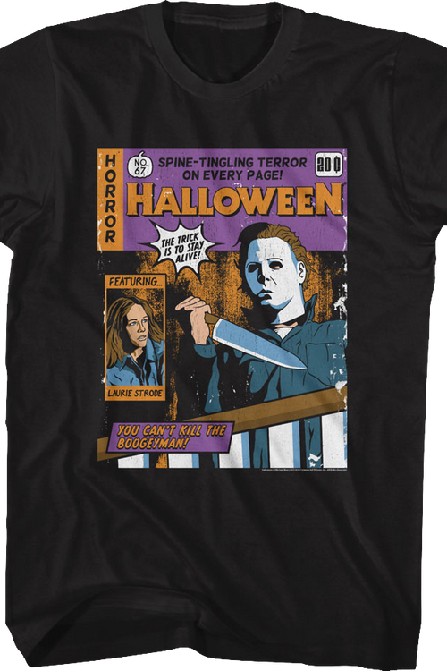 Spine-Tingling Comic Book Cover Halloween T-Shirt