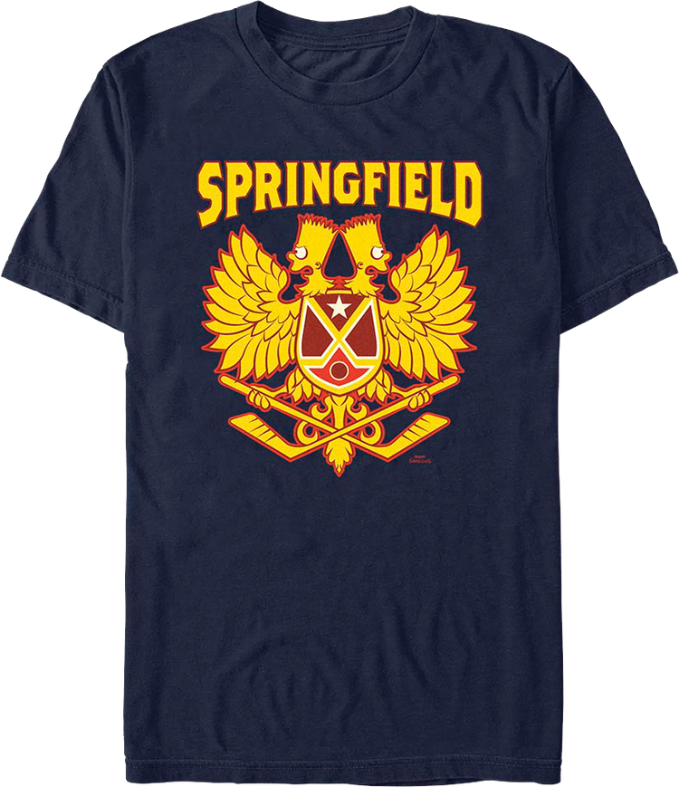 Springfield Hockey Crest Simpsons T-Shirt
