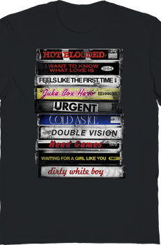 Stacked Cassette Singles Foreigner T-Shirt