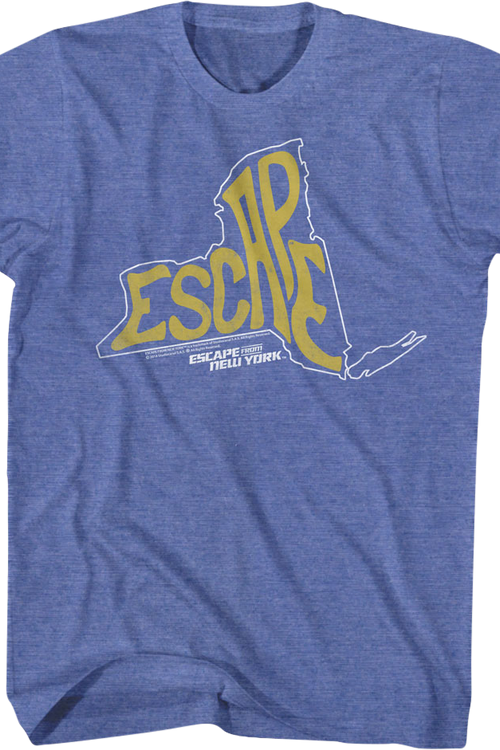 State Shape Escape From New York T-Shirt