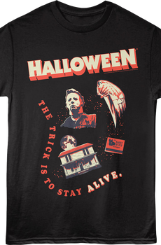 Vintage Stay Alive Collage Halloween T-Shirt