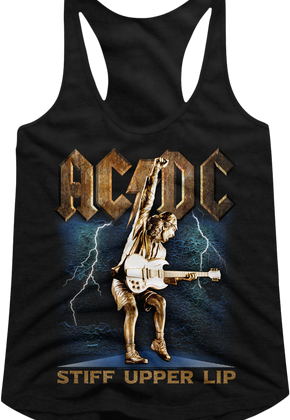Ladies Stiff Upper Lip ACDC Racerback Tank Top