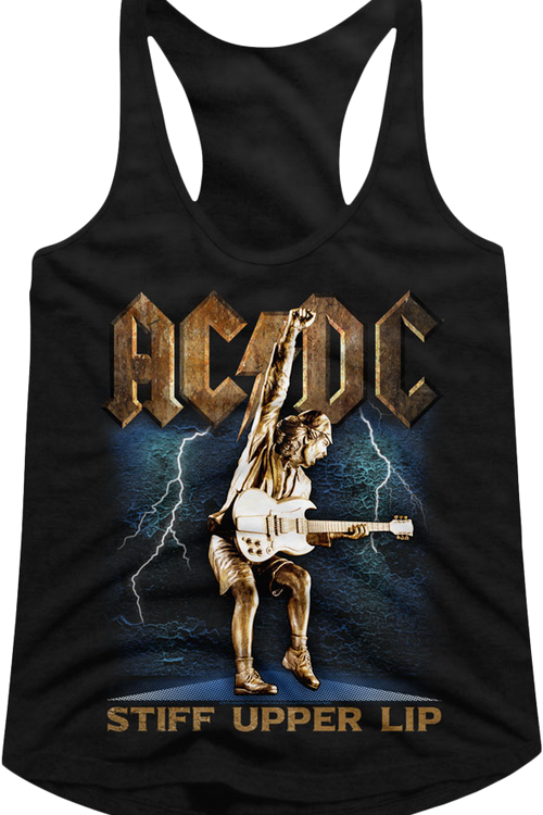 Ladies Stiff Upper Lip ACDC Racerback Tank Top