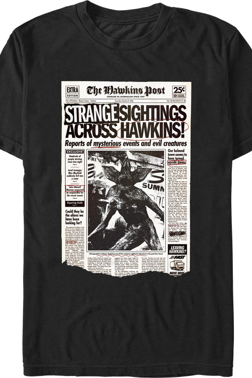 Strange Sightings Across Hawkins Stranger Things T-Shirt