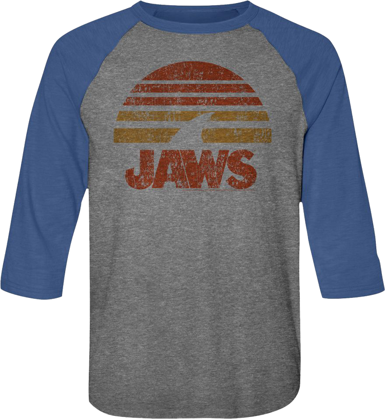 Sunset Fin Jaws Raglan Baseball Shirt