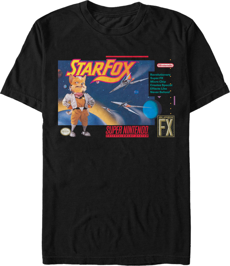 Super Nintendo Box Art Star Fox T-Shirt