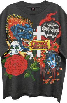 Tattoo Collage Ozzy Osbourne Oversized T-Shirt