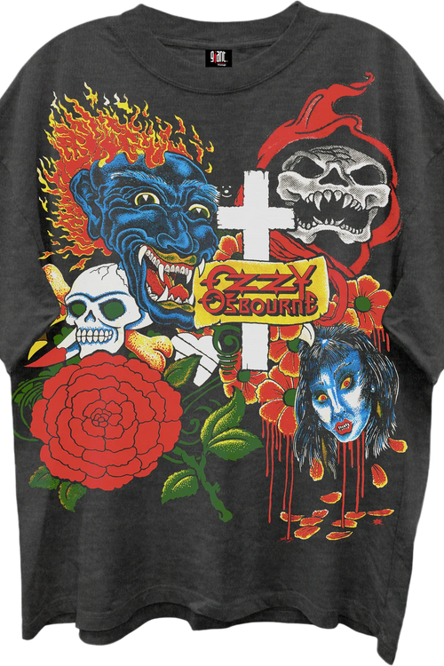 Tattoo Collage Ozzy Osbourne Oversized T-Shirt