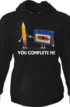 You Complete Me Pencil & Cassette Hoodie