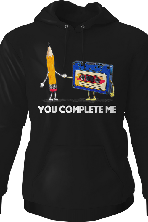 You Complete Me Pencil & Cassette Hoodie
