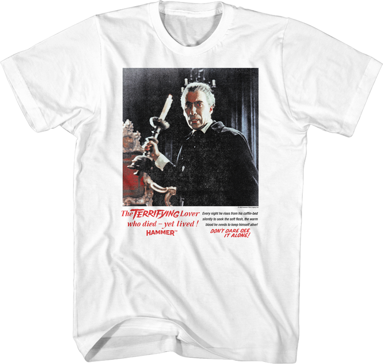 Terrifying Horror Of Dracula Hammer Films T-Shirt