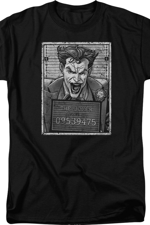The Joker Black & White Mugshot DC Comics T-Shirt