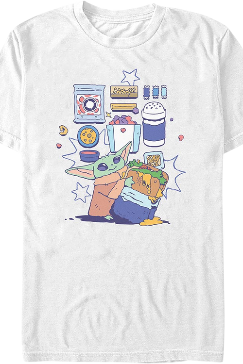 The Mandalorian And Grogu Snack Time Illustration Star Wars T-Shirt
