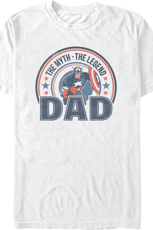 The Myth The Legend Dad Captain America Marvel Comics T-Shirt