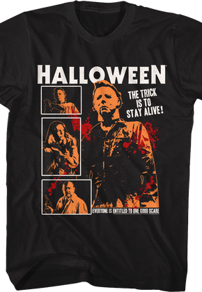 The Trick Is To Stay Alive Collage Halloween T-Shirt