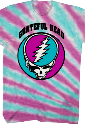 Tie Dye Lightning Skull Logo Grateful Dead T-Shirt