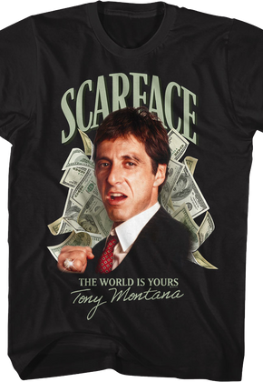 Tony Montana Money The World Is Yours Scarface T-Shirt