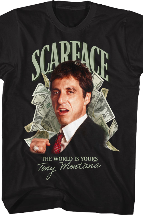 Tony Montana Money The World Is Yours Scarface T-Shirt
