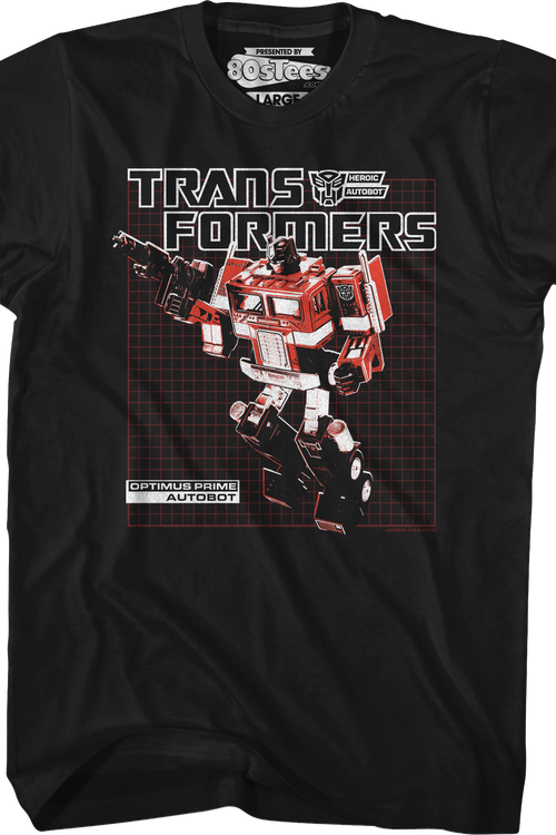 Vintage Optimus Prime Grid Transformers T-Shirt