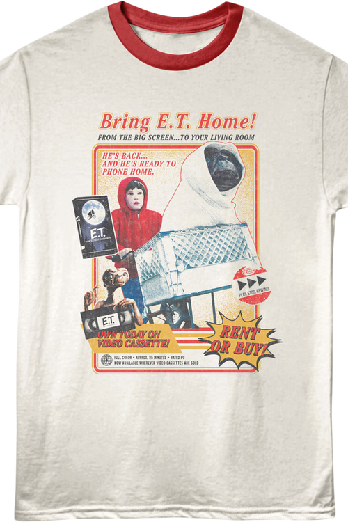Video Cassette E.T. The Extra-Terrestrial Ringer Shirt