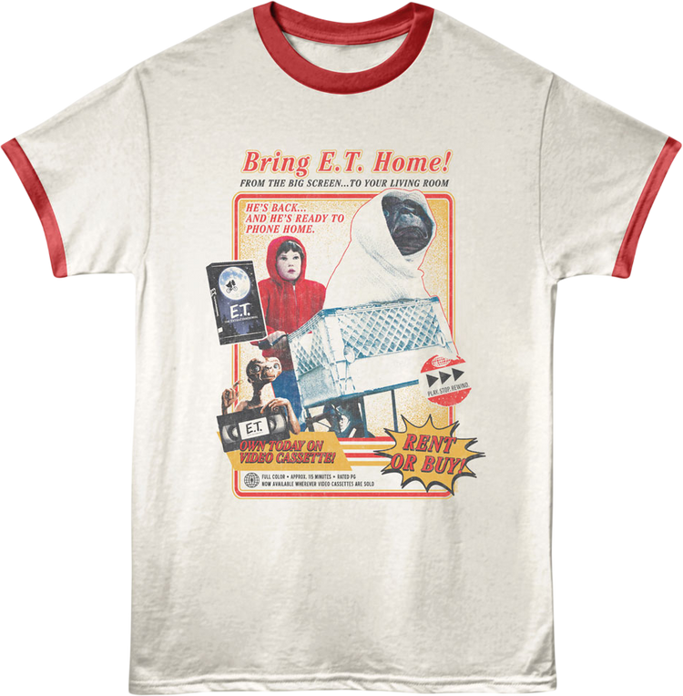 Video Cassette E.T. The Extra-Terrestrial Ringer Shirt
