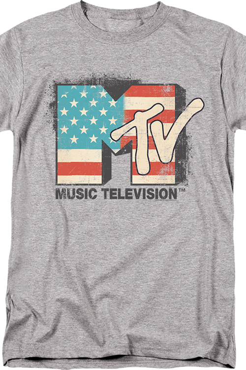 Vintage American Flag Logo MTV T-Shirt
