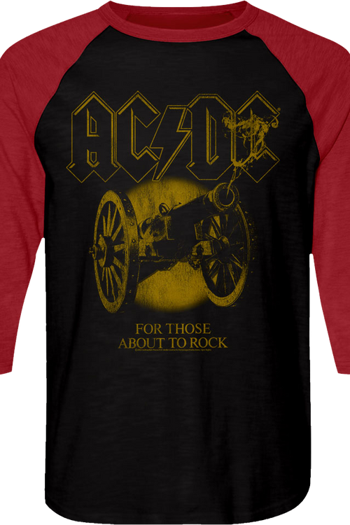 Vintage For Those About to Rock ACDC Raglan Baseball Shirt