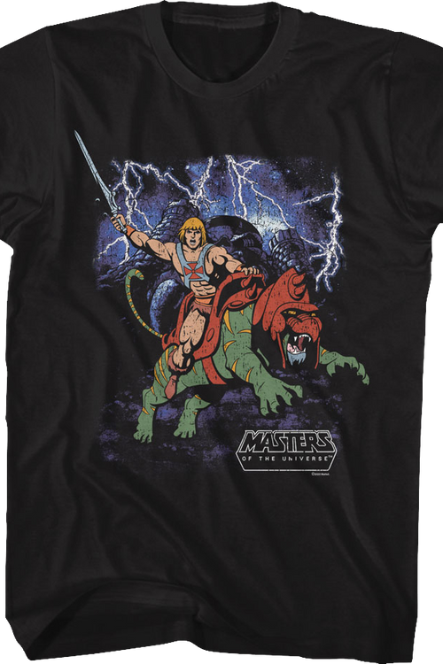 Vintage He-Man & Battle Cat Poster Masters of the Universe T-Shirt