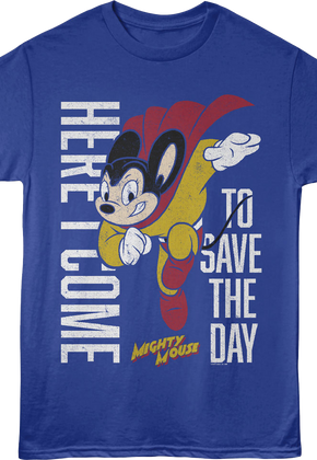 Vintage Here I Come To Save The Day Mighty Mouse T-Shirt