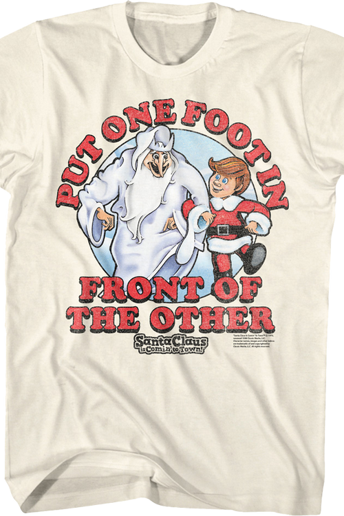 Vintage One Foot Santa Claus Is Comin' To Town Shirt