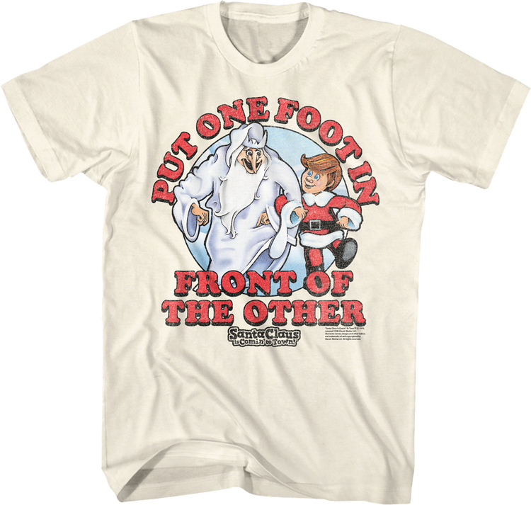 Vintage One Foot Santa Claus Is Comin' To Town Shirt