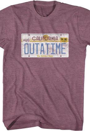 Vintage OUTATIME License Plate Back To The Future T-Shirt