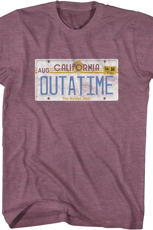 Vintage OUTATIME License Plate Back To The Future T-Shirt