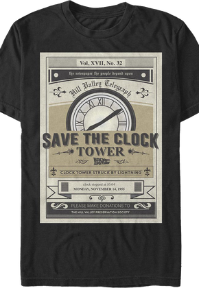 Vintage Save The Clock Tower Back To The Future T-Shirt