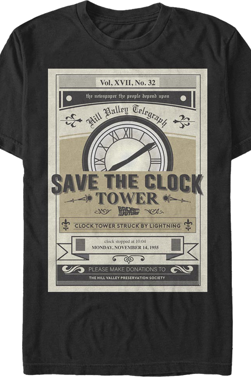 Vintage Save The Clock Tower Back To The Future T-Shirt