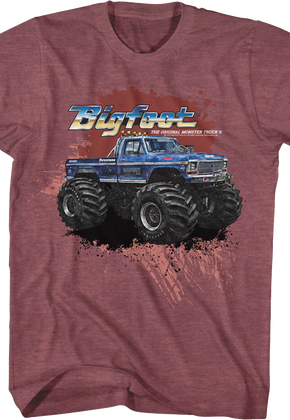 Vintage Splatter Background Bigfoot T-Shirt