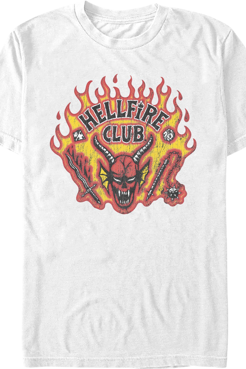 Vintage White Hellfire Club Stranger Things T-Shirt