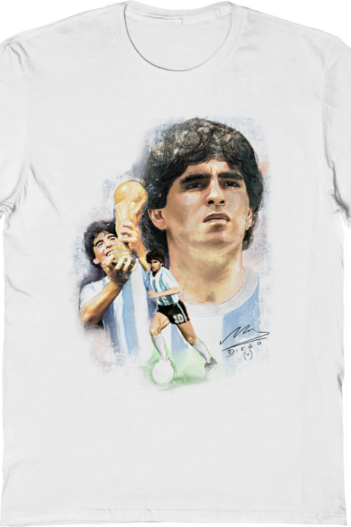 Watercolor Collage Diego Maradona T-Shirt