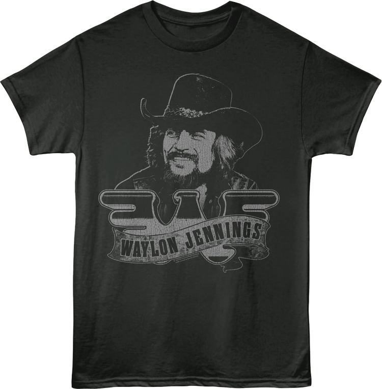 Banner Logo Waylon Jennings T-Shirt