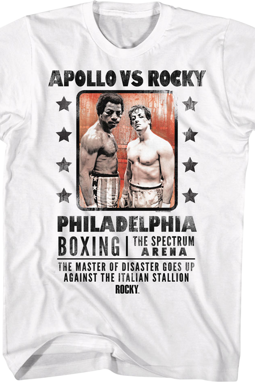 White Boxing Poster Apollo vs Rocky T-Shirt