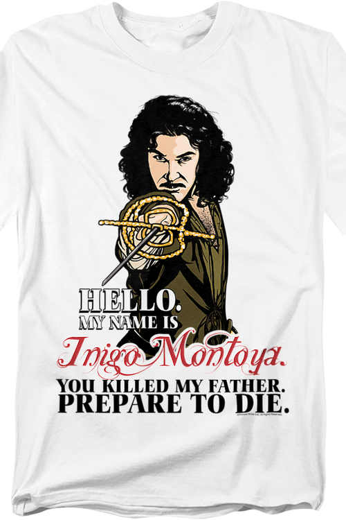White Inigo Montoya Illustration Princess Bride T-Shirt
