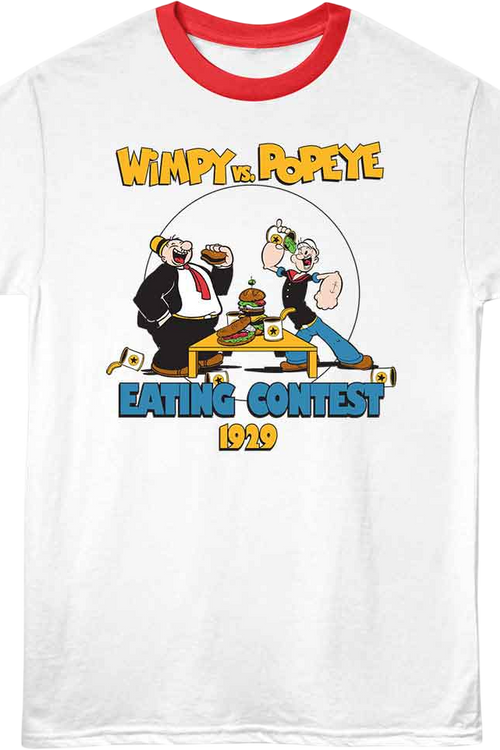 Wimpy vs. Popeye Eating Contest Popeye Ringer Shirt