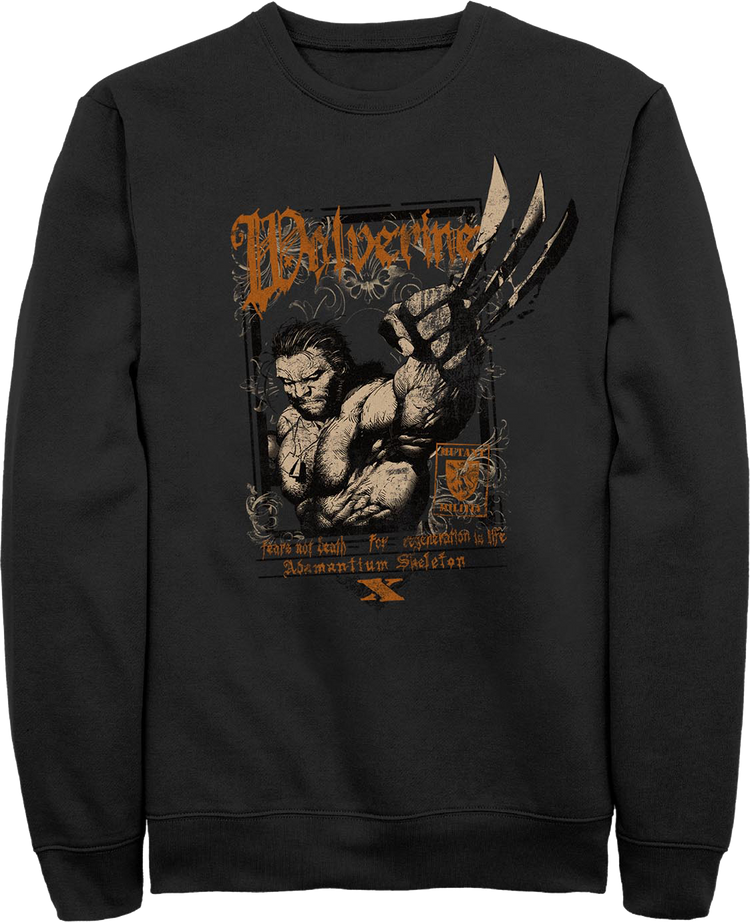 Wolverine Adamantium Skeleton Marvel Comics Sweatshirt