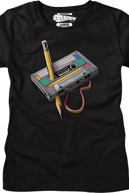 Womens Cassette Tape Rewind Shirt